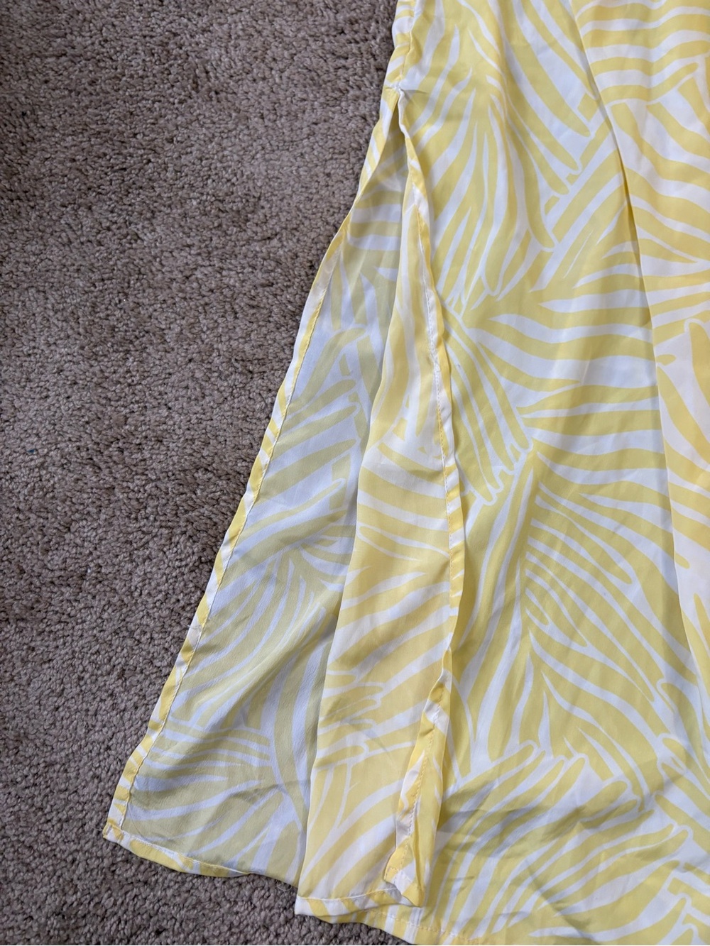 Yellow Printed Strapless Wide-Leg Jumpsuit with Drawstring Waist - Picture 5 of 6